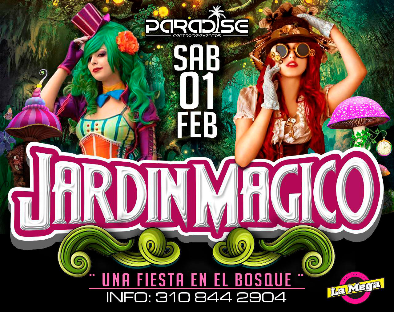 Jardín Mágico – Fiesta electrónica temática en Paradise