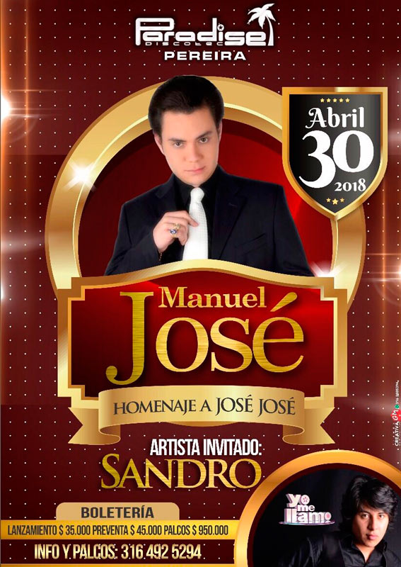 Manuel José en Concierto – Abril 30 / 2018